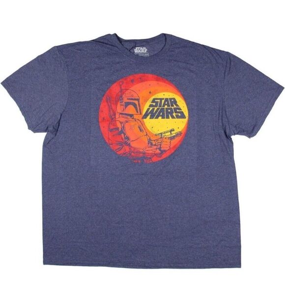 Star Wars Boba Fett T-Shirt Mens Size Medium Heather Blue May the Fourth - Picture 1 of 4